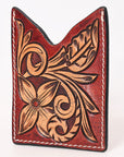 American Darling Floral Women & Men Hand Carved Genuine Leather Card Holder