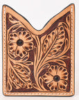 American Darling Floral Women & Men Hand Carved Genuine Leather Card Holder