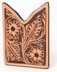 American Darling Floral Women & Men Hand Carved Genuine Leather Card Holder