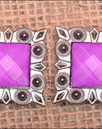 Western Screw Back Concho Rose Square Crystal Headstall Bling Cowgirl
