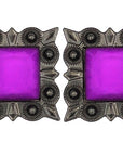 Western Screw Back Concho Lavender Square Crystal Headstall Cowgirl Tack