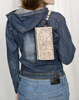 American Darling Clutch Hand Tooled Genuine Leather women bag western handbag purse