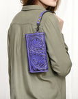 American Darling Clutch Hand Tooled Genuine Leather women bag western handbag purse