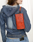 American Darling Clutch Hand Tooled Genuine Leather women bag western handbag purse