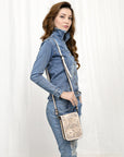 American Darling Cell Phone Holder Hand Tooled Genuine Leather women bag western handbag purse