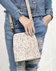 American Darling Cross Body Hand Tooled Genuine Leather women bag western handbag purse
