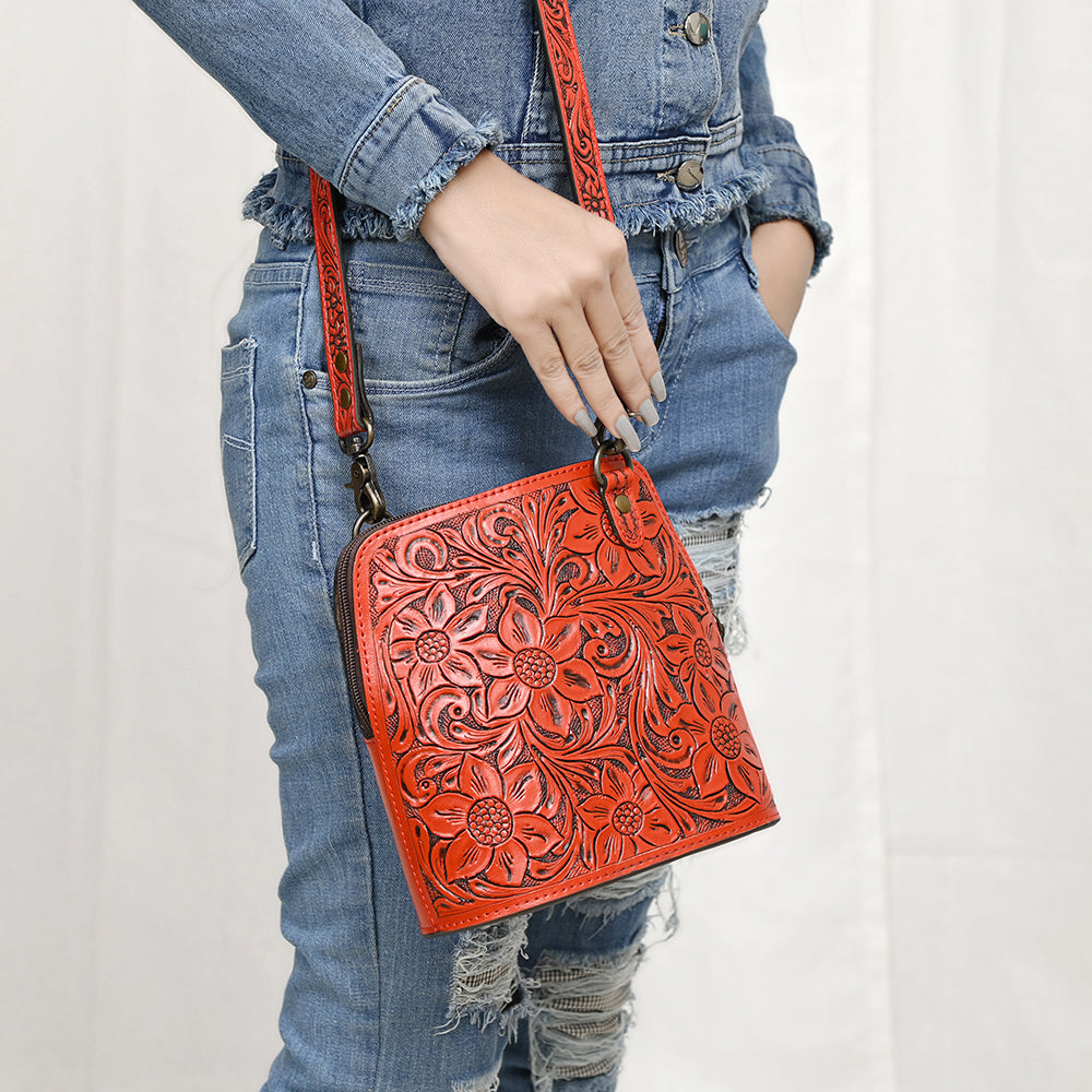 American Darling Cross Body Hand Tooled Genuine Leather women bag western handbag purse