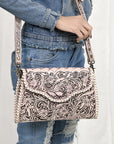 American Darling ADBG1137A Clutch Hand Tooled Genuine Leather women bag western handbag purse