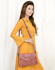 American Darling ADBG1137A Clutch Hand Tooled Genuine Leather women bag western handbag purse