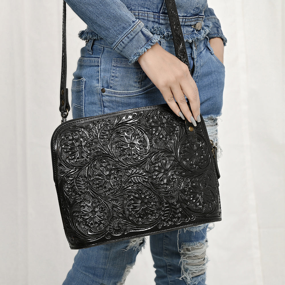 American Darling Cross Body Hand Tooled Genuine Leather women bag western handbag purse