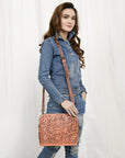 American Darling Cross Body Hand Tooled Genuine Leather women bag western handbag purse