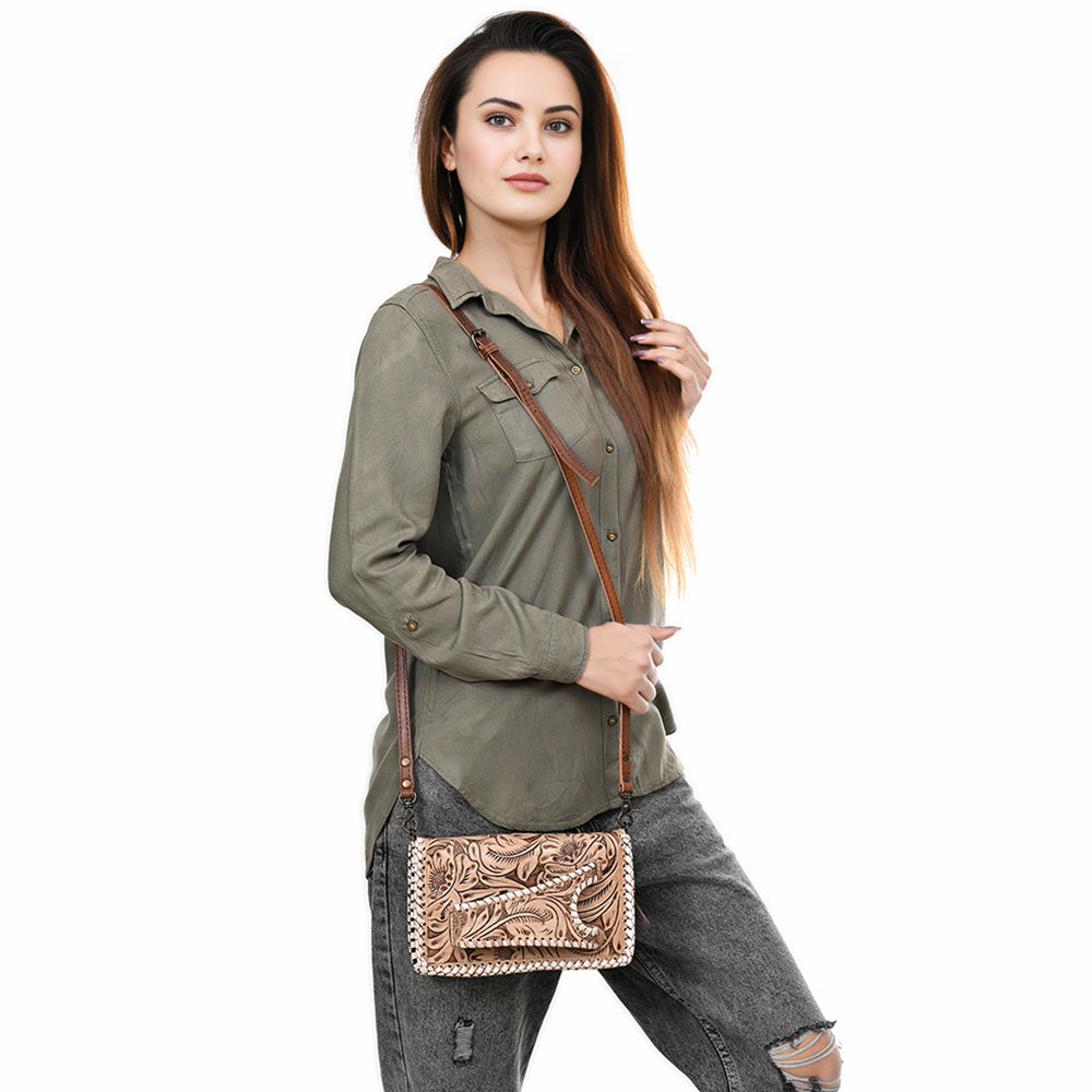 American Darling Clutch Hand Tooled Genuine Leather Women Bag Western Handbag Purse