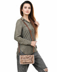 American Darling Clutch Hand Tooled Genuine Leather Women Bag Western Handbag Purse