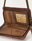 American Darling Clutch Hand Tooled Genuine Leather Women Bag Western Handbag Purse