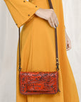 American Darling Clutch Hand Tooled Genuine Leather Women Bag Western Handbag Purse