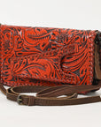 American Darling Clutch Hand Tooled Genuine Leather Women Bag Western Handbag Purse