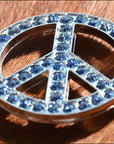Western Screw Back Concho Sapphire Peace Crystals Headstall Tack Bling