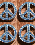 Western Screw Back Concho Sapphire Peace Crystals Headstall Tack Bling