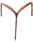 Bar H Equine Leather Horse Headstall Breast Collar & One Ear Headstall Tan