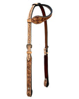 Bar H Equine Western Horse Genuine Leather Floral Carved Tack Set Tan