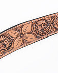 Bar H Equine Western Horse Genuine Leather Floral Carved Tack Set Tan