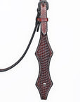 Bar H Equine Western Leather Horse Tack Set Basket Weave Tooled Dark Brown