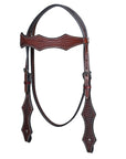 Bar H Equine Western Leather Horse Tack Set Basket Weave Tooled Dark Brown