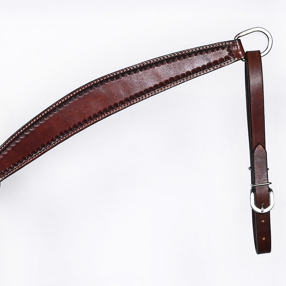 Bar H Equine Western Leather Headstall &amp; Breast Collar Dark Brown