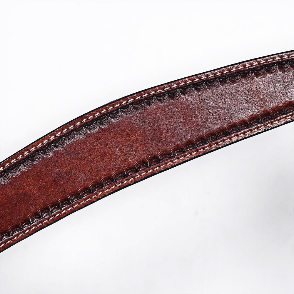 Bar H Equine Western Leather Headstall &amp; Breast Collar Dark Brown