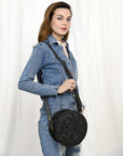 American Darling Canteen Hand Tooled Genuine Leather Women Bag Western Handbag Purse