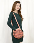 American Darling Canteen Hand Tooled Genuine Leather Women Bag Western Handbag Purse