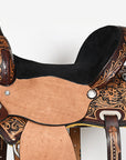 COMFYTACK Horse Barrel Racing American Leather Saddle Floral Dark Brown