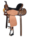 COMFYTACK Horse Barrel Racing American Leather Saddle Floral Dark Brown