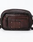 Spaghetti Western Swc166Brn Small Crossbody Vintage Handmade Drum Dyed Genuine European Cowhide Leather Women Bag Western Handbag Purse