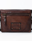 Spaghetti Western Swc193Brn Organiser Vintage Handmade Drum Dyed Genuine European Cowhide Leather Women Bag Western Handbag Purse