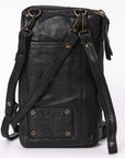 Spaghetti Western Swc213Blk Sling Vintage Handmade Drum Dyed Genuine European Cowhide Leather Women Bag Western Handbag Purse