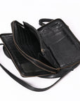 Spaghetti Western Swc213Blk Sling Vintage Handmade Drum Dyed Genuine European Cowhide Leather Women Bag Western Handbag Purse