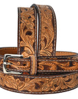 BAR H EQUINE Western Genuine Leather Men And Women Belt Floral
