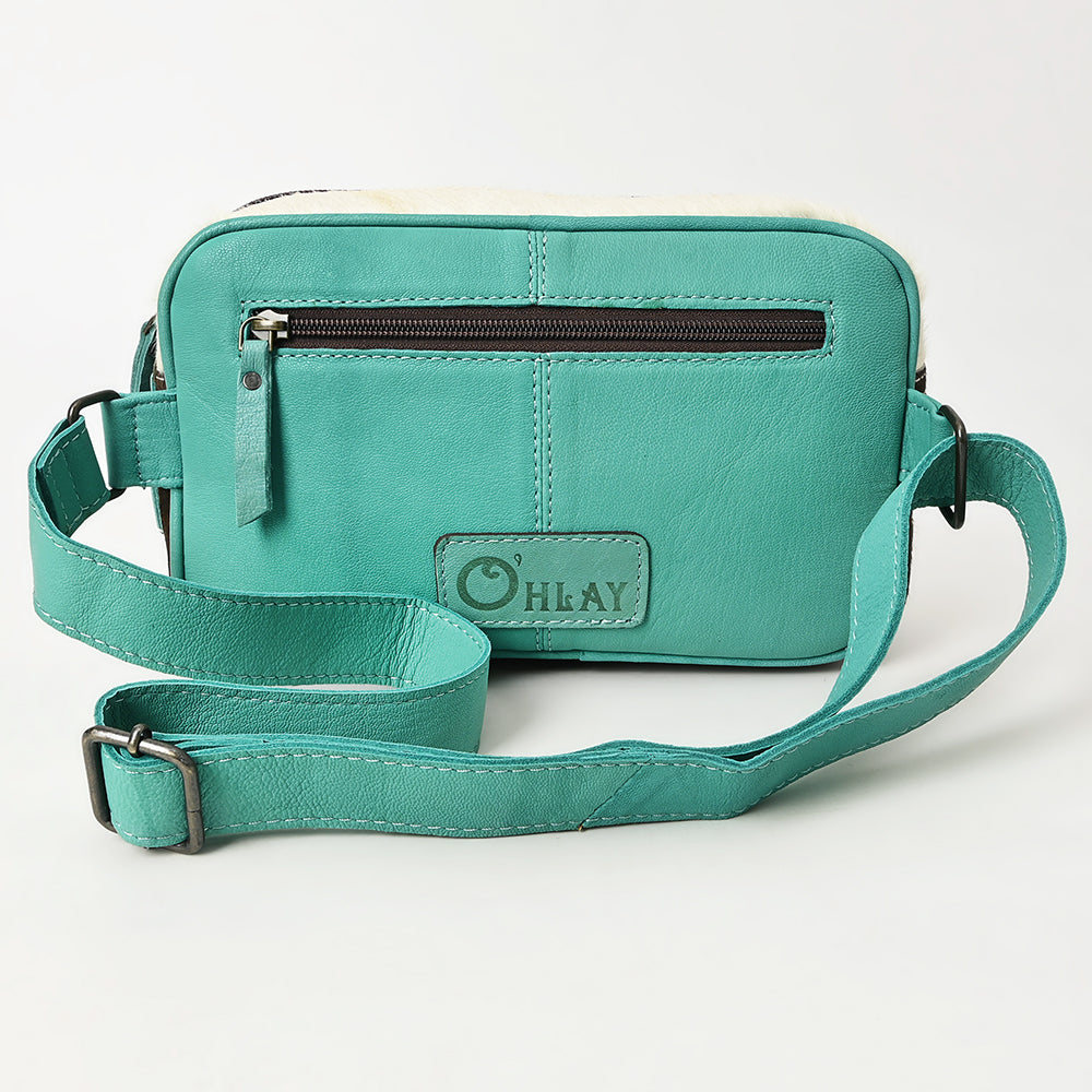 Ohlay Bags OHG184B Fanny Pack Hand Tooled Hair-On Genuine Leather Women Bag Western Handbag Purse
