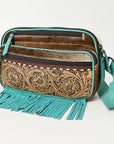 Ohlay Bags OHG184B Fanny Pack Hand Tooled Hair-On Genuine Leather Women Bag Western Handbag Purse