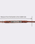 BAR H EQUINE Western Genuine Leather Dog Collar Embroidered  Blue Red & White