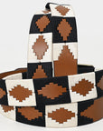 BAR H EQUINE Western Genuine Leather Men And Women Tan Belt Embroidered Black & White