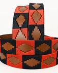 BAR H EQUINE Western Genuine Leather Men And Women Brown Belt Embroidered Red & Black