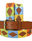 BAR H EQUINE Western Genuine Leather Men And Women Brown Belt Embroidered