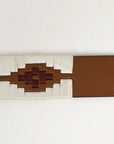 BAR H EQUINE Western Genuine Leather Men And Women Brown Belt Embroidered White & Brown