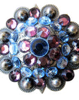 Western Screw Back Concho Amethyst Sapphire Crystal Headstall Cowgirl