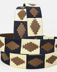 BAR H EQUINE Western Genuine Leather Men And Women Brown Belt Embroidered Beige & Black