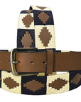 BAR H EQUINE Western Genuine Leather Men And Women Brown Belt Embroidered Beige & Black