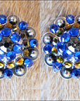 Western Screw Back Concho Sapphire Berry Crystals Headstall Tack Cowgirl