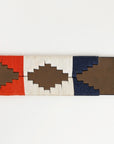 BAR H EQUINE Western Genuine Leather Men And Women Brown Belt Embroidered Red Blue & White